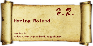 Haring Roland névjegykártya